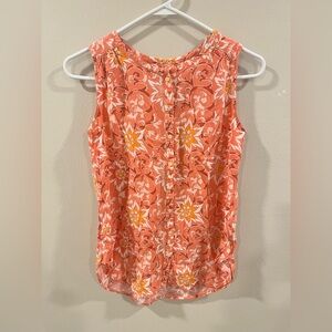 LOFT Floral Sleeveless Button-Down Blouse- size small